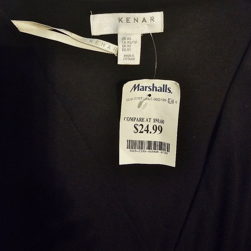 Kenar Long Sleeve Black Mini Dress